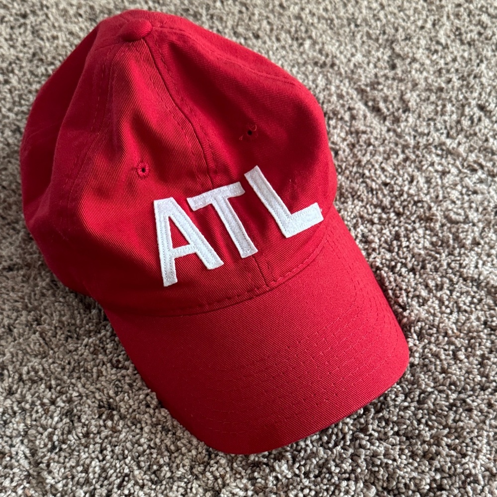 Red ATL Embroidered Baseball Cap